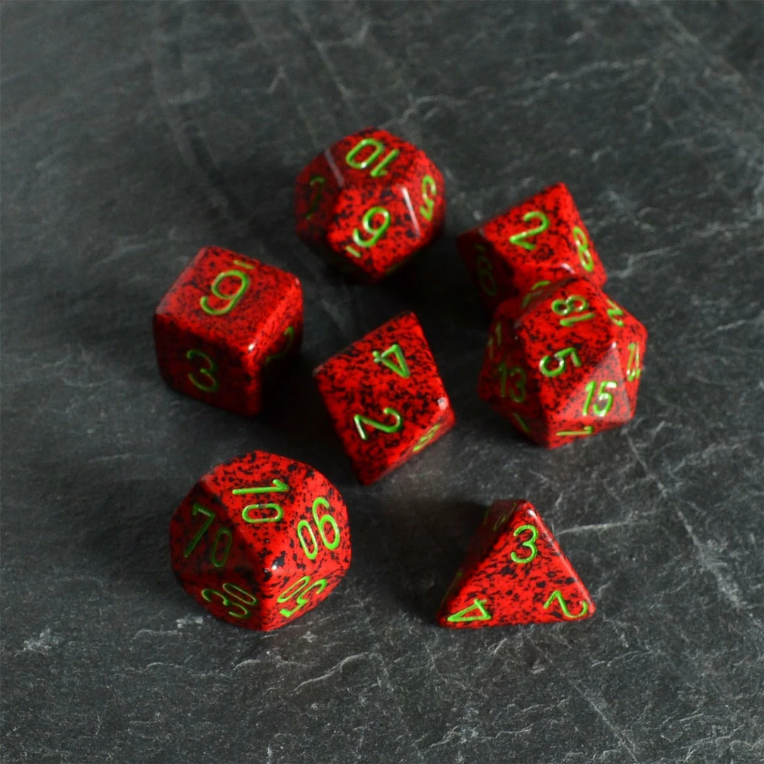 Chessex Dice Speckled Poly 7 Set Strawberry
