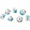 Chessex Gemini White-Teal/Black Polyhedral 7 Die Set
