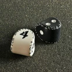 Q-Workshop Black D2 & White D4 Runic Dice Set Tabletop