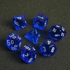Chessex Translucent Poly 7-Die Set - Blue/White Tabletop