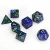 Chessex Tabletop Gemini Blue-Green/Gold Poly 7 Die Set