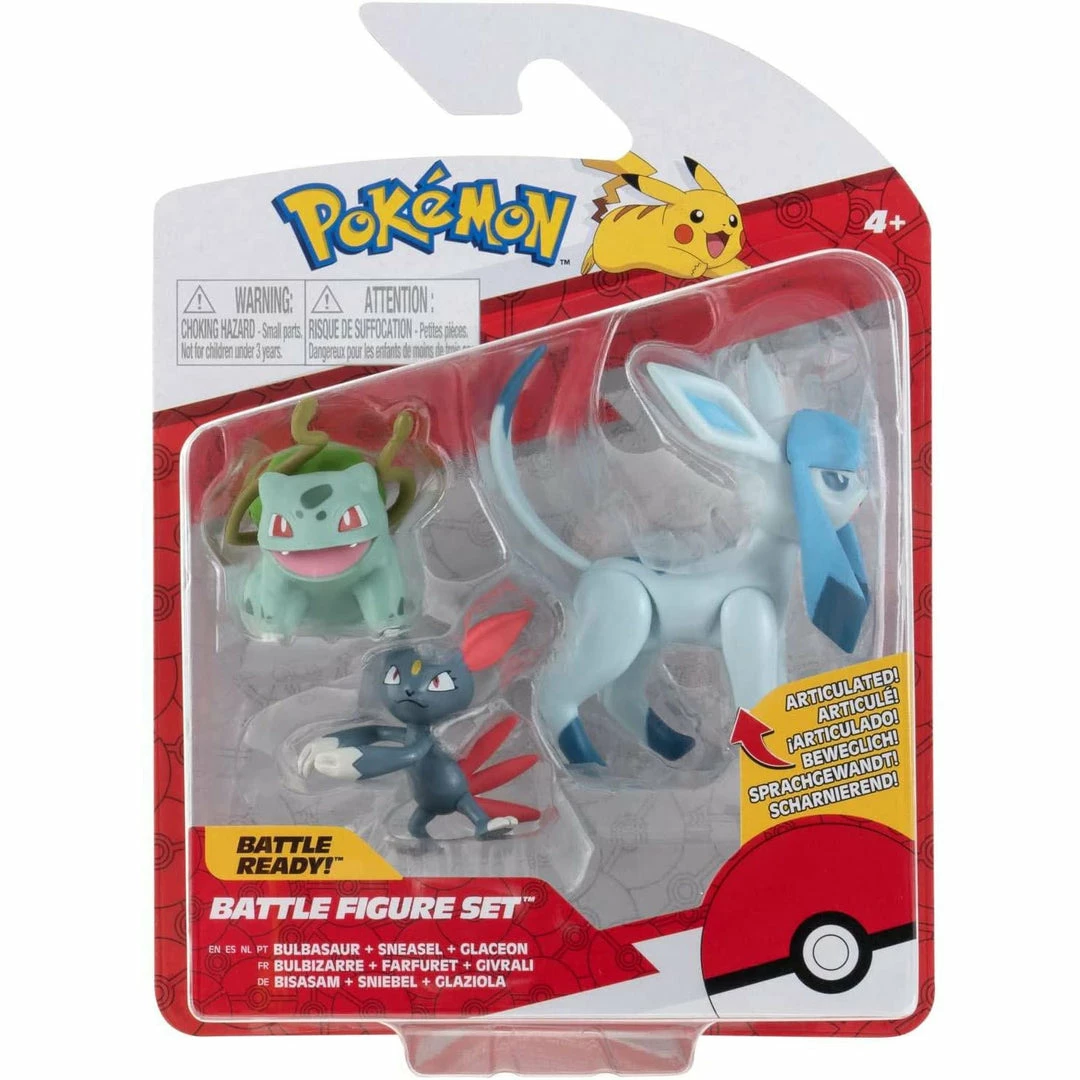 Pokemon Toys & Figures Bulbasaur Sneasel & Glaceon Battle Figurines