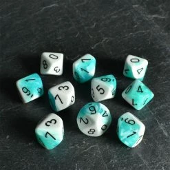 Chessex Tabletop Gemini D10 Set White/Black