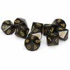 Chessex Opaque Black/Gold Set Of 10