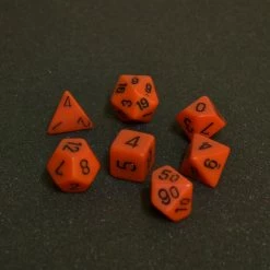 Chessex: Opaque Poly 7 Set - Orange/Black