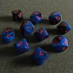 Chessex Tabletop Gemini D10 Set Black Star/Red