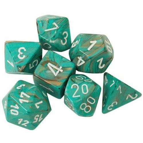 Chessex Dice Marble Oxi-Copper Polyhedral 7 Die Set