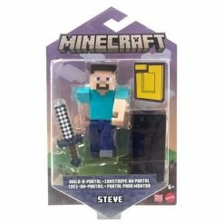 Minecraft Gaming Steve With Build-A-Portal Figurine