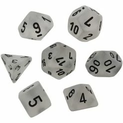 Chessex Tabletop Frosted Poly 7-Die Clear/black