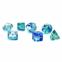 Chessex Nebula Oceanic/Gold Luminary 7-Die Set Tabletop
