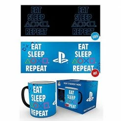 Playstation Gaming PS Eat Sleep Repeat Heat Mug