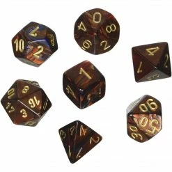 Chessex Tabletop Scarab Poly 7 Blue Blood/Gold