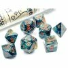 Chessex Tabletop Lab Dice Lustrous Alpestris/Orange 7-Die Set