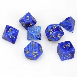 Chessex Vortex Blue/Gold Polyhedral 7 Die Set