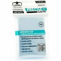 Tabletop Ultimate Guard Precise-Fit Card Sleeves Japanese Size - Transparent