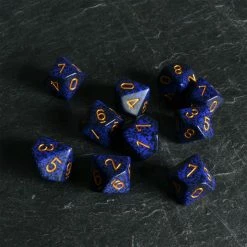 Chessex Speckled D10 Set Golden Cobalt Tabletop