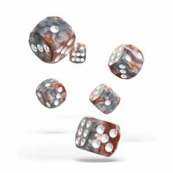 Oakie Doakie Dice Tabletop Oakie Doakie 16mm D6 Set Of 12 - Gemdice, Silver Rust