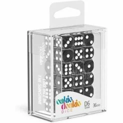Oakie Doakie Dice Oakie Doakie 12mm D6 Set Of 36 - Marble Black Tabletop