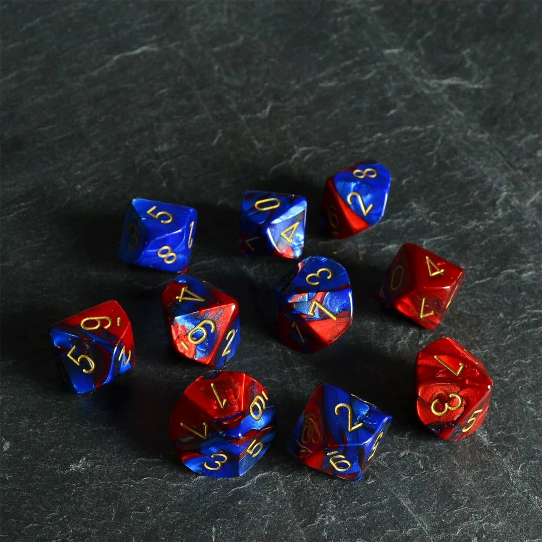 Chessex Gemini D10 Set Blue/Red/Gold