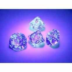 Chessex Tabletop Nebula Nocturnal/Blue Luminary Set Of Ten D10s