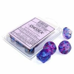 Chessex Tabletop Nebula Nocturnal/Blue Luminary Set Of Ten D10s