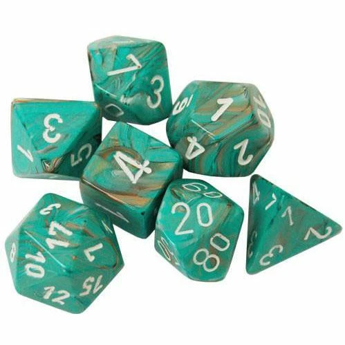 Chessex Dice Marble Oxi-Copper Polyhedral 7 Die Set