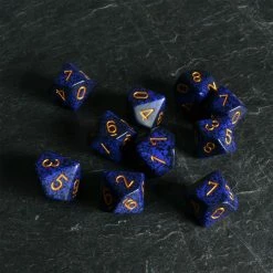 Chessex Speckled D10 Set Golden Cobalt Tabletop
