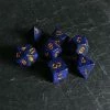 Chessex Speckled Poly 7 Set Golden Cobalt Tabletop