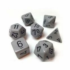 Chessex Dice Opaque Poly 7 Set Grey/Black
