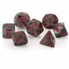 Chessex Tabletop Translucent Poly Smoke/Red 7 Die Set