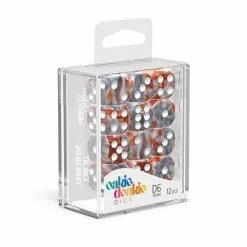 Oakie Doakie Dice Tabletop Oakie Doakie 16mm D6 Set Of 12 - Gemdice, Silver Rust