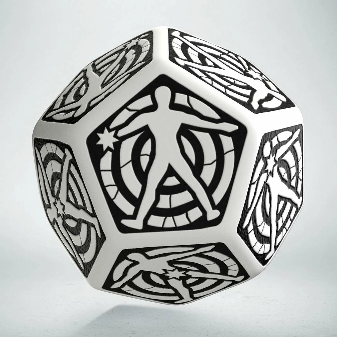 Q-Workshop Tabletop D12 White & Black Hit Location