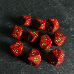 Chessex Speckled D10 Strawberry Dice Set