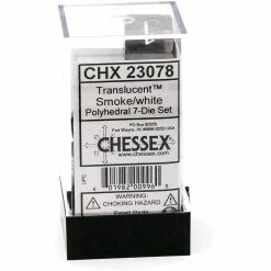 Chessex Tabletop Translucent Smoke/White Polyhedral 7 Die Set