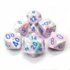 Chessex Tabletop Festive Pop Art W/ Blue Polyhedral 7 Dice Set