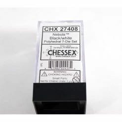 Chessex Nebula Black/White Polyhedral 7 Die Set Tabletop
