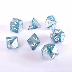 Chessex Lustrous Slate White Poly 7