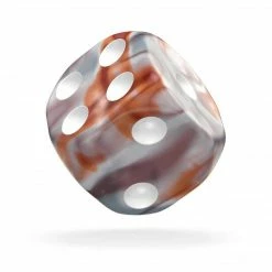 Oakie Doakie Dice Tabletop Oakie Doakie 16mm D6 Set Of 12 - Gemdice, Silver Rust