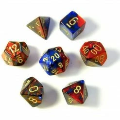 Chessex Gemini Poly 7 Set Blue-Red/Go Tabletop