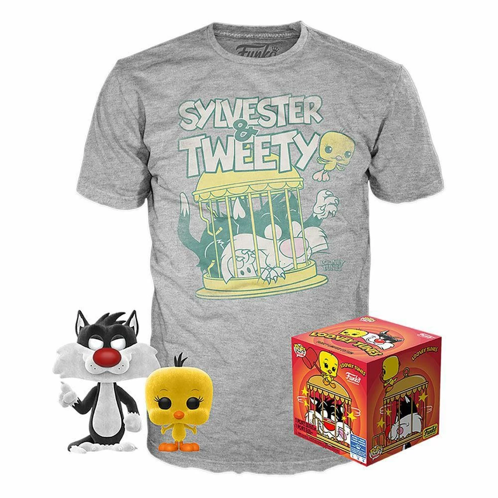 Looney Tunes Toys & Figures POP! & Tee: Sylvester & Tweety - Large