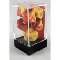 Chessex Tabletop Gemini Red-Yellow/Silver Polyhedral 7 Dice Set