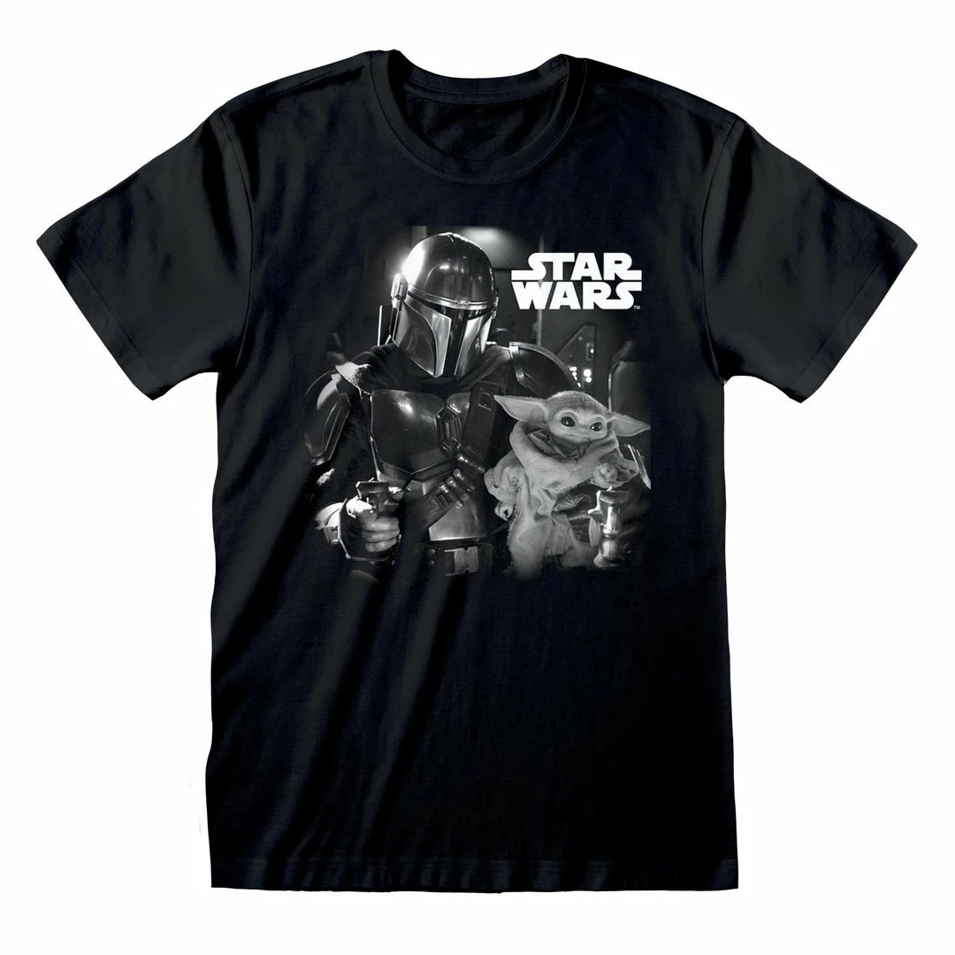 Film & TV The Mandalorian - Unisex 'The Mandalorian' Black And White T
