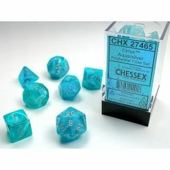 Chessex Cirrus Aqua/ Silver Poly 7 Tabletop