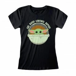 Film & TV The Mandalorian - Fitted 'Eat Sleep Levitate Repeat' T