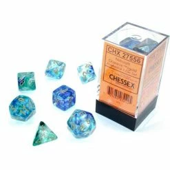 Chessex Nebula Oceanic/Gold Luminary 7-Die Set Tabletop