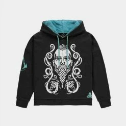 Assassin's Creed: Black Teddy Hood Face Logo Hoodie Gaming